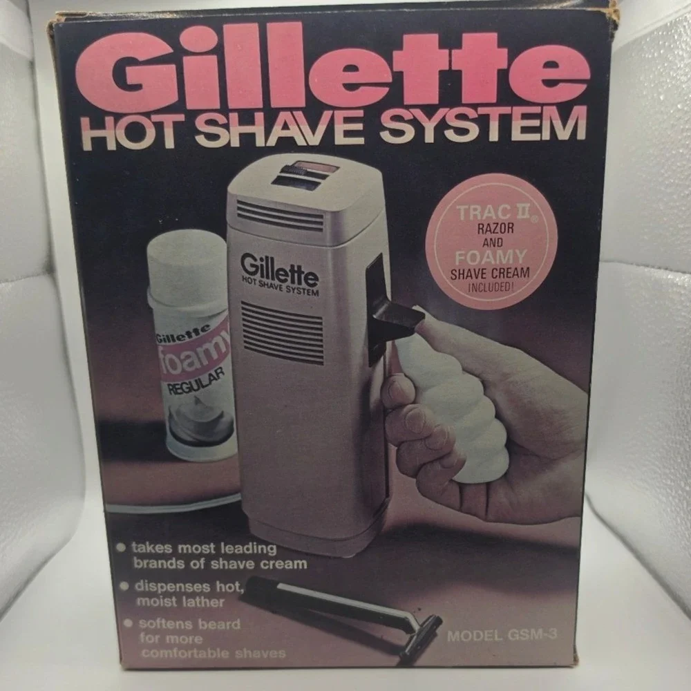 Vintage Gillette Hot Shave System Model GSM-3 with Trac II Razor NEW